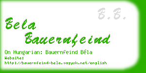 bela bauernfeind business card